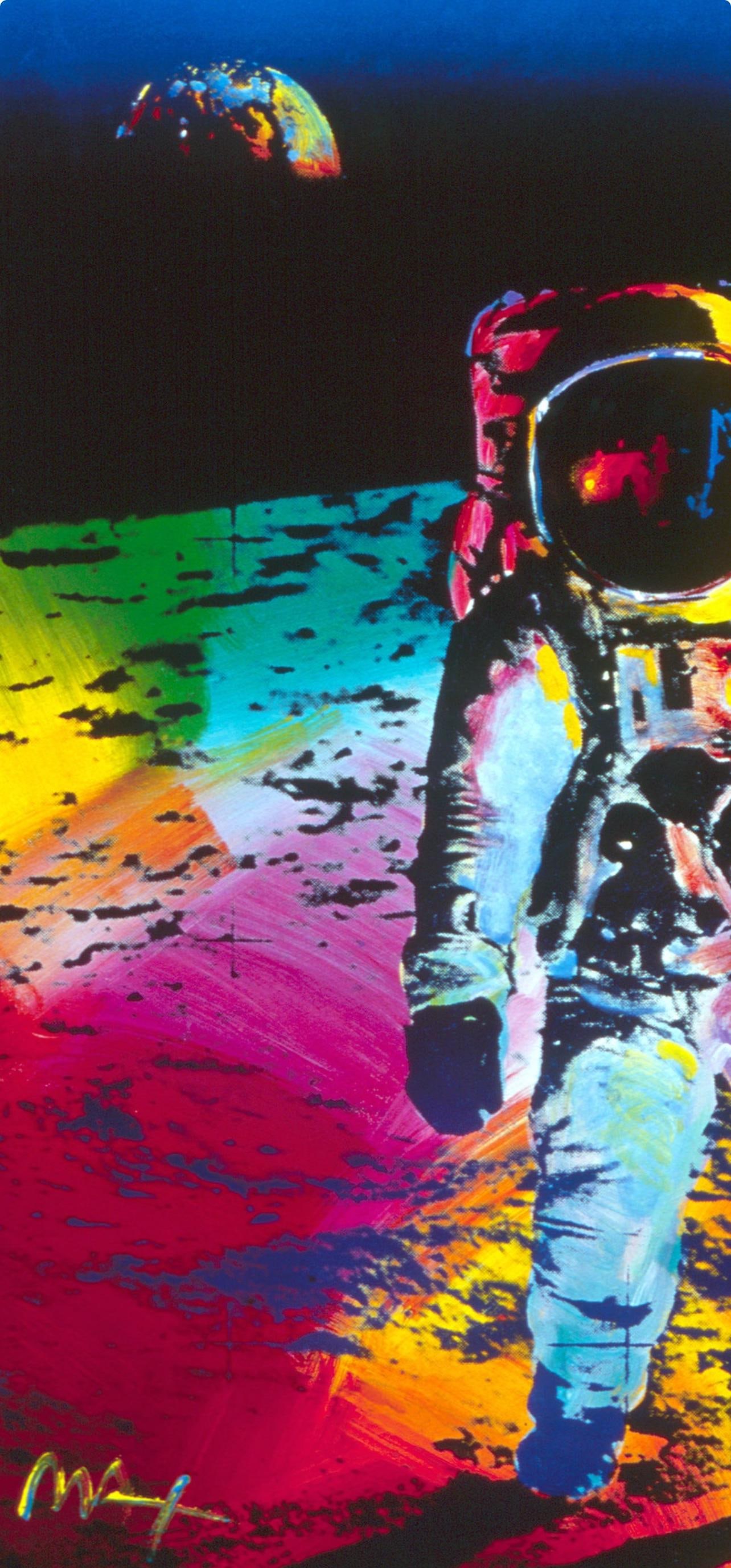Official Edition Offset Lithograph - Peter Max - Apollo 11-Walking On The Moon - 1999 - Hand Signed - 4