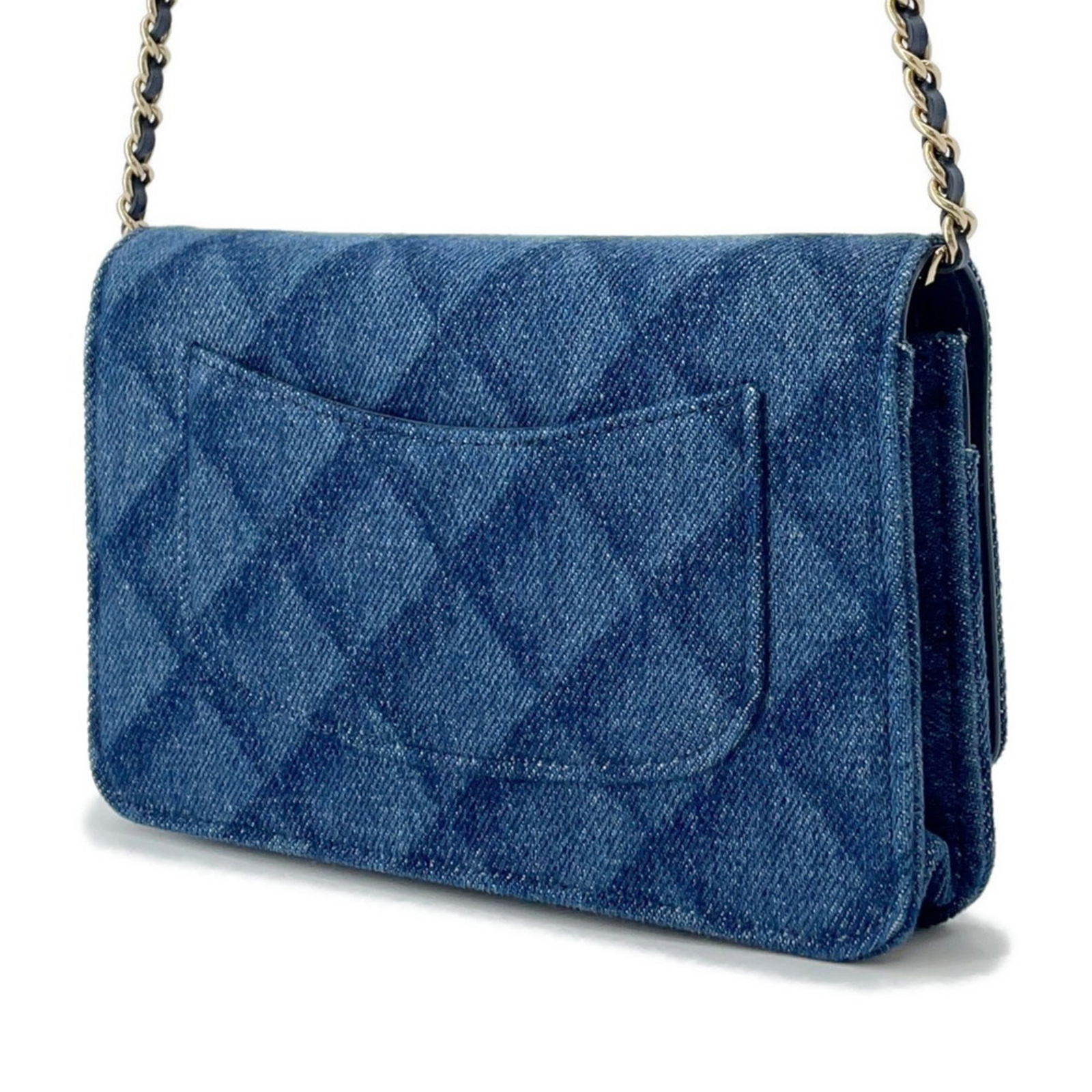 Leather - Chanel Chain/ Shoulder Wallet Denim - 2