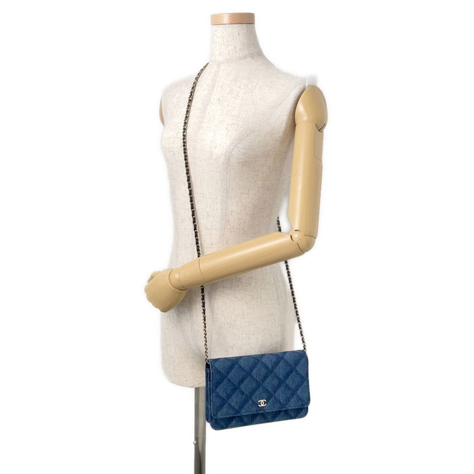 Leather - Chanel Chain/ Shoulder Wallet Denim - 4