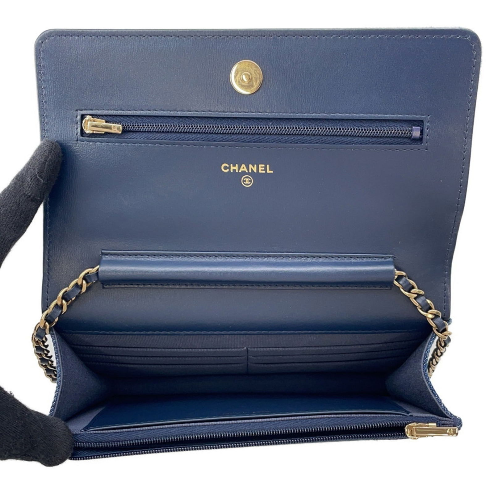 Leather - Chanel Chain/ Shoulder Wallet Denim - 5