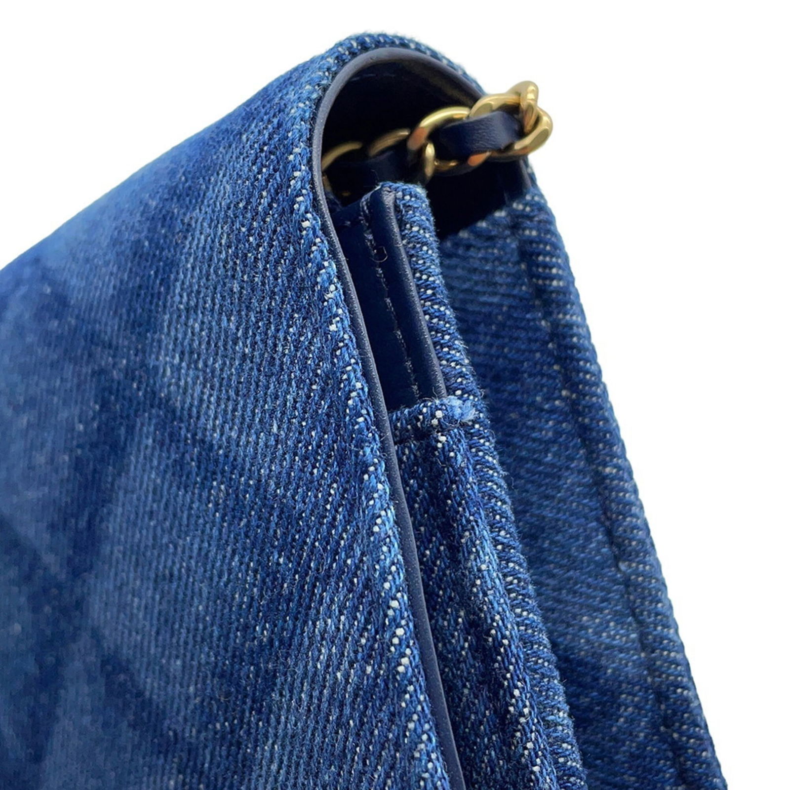 Leather - Chanel Chain/ Shoulder Wallet Denim - 7