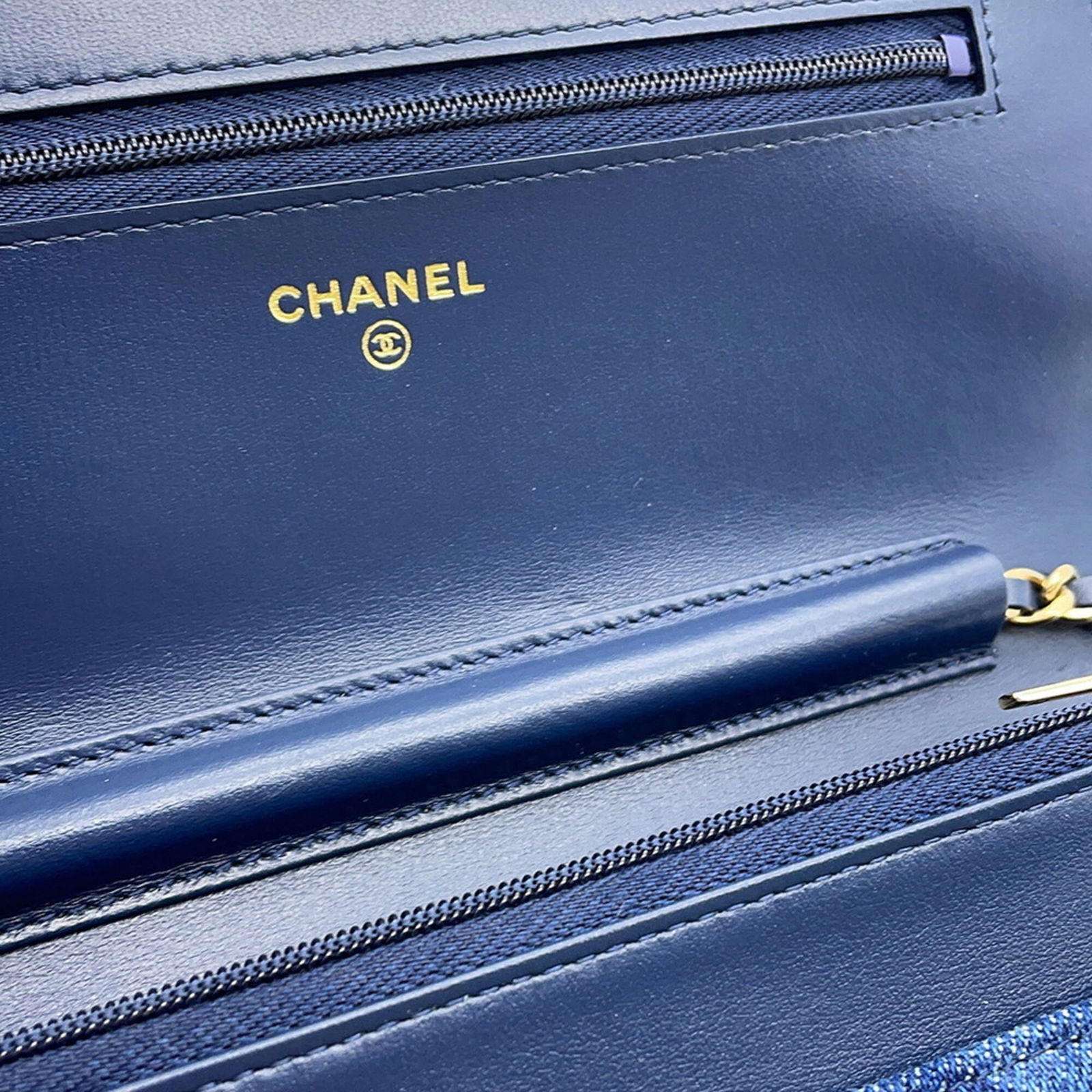 Leather - Chanel Chain/ Shoulder Wallet Denim - 8