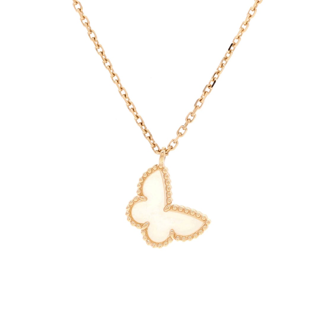 Gold Van Cleef & Arpels Sweet Alhambra Butterfly Pendant Necklace 18K Yellow (1 of 4)