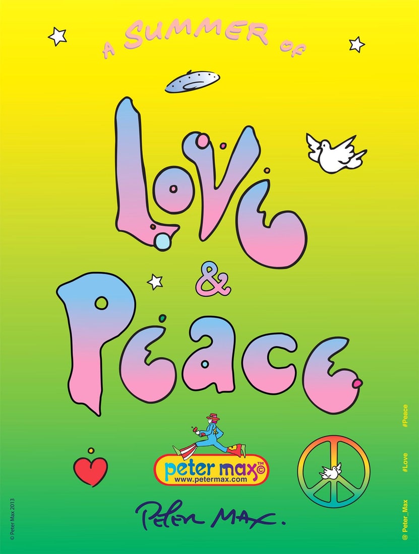 Official Edition Offset Lithograph - Peter Max - Summer of Love & Peace - 2013 - Hand Signed: Official Edition Offset Lithograph - Peter Max - Summer of Love & Peace - 2013 - Hand Signed This listing features Official Edition Offset Lithograph - Peter Max - Summer of Love & Peace - 2013 -