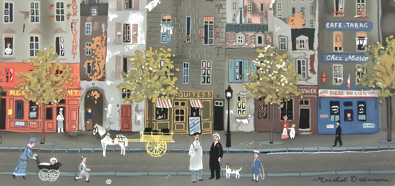 Lithograph - Michel Delacroix - Au Bon Vivant - 2