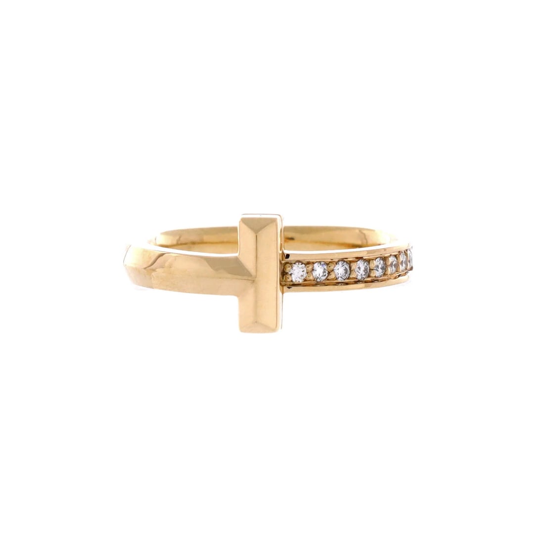Narrow Tiffany & Co. T1 Ring 18K Yellow Gold with Diamonds: Narrow Tiffany & Co. T1 Ring 18K Yellow Gold with Diamonds This listing features Narrow Tiffany & Co. T1 Ring 18K Yellow Gold with Diamonds. Item specifics are provided below. Item Specifics: Brand: T