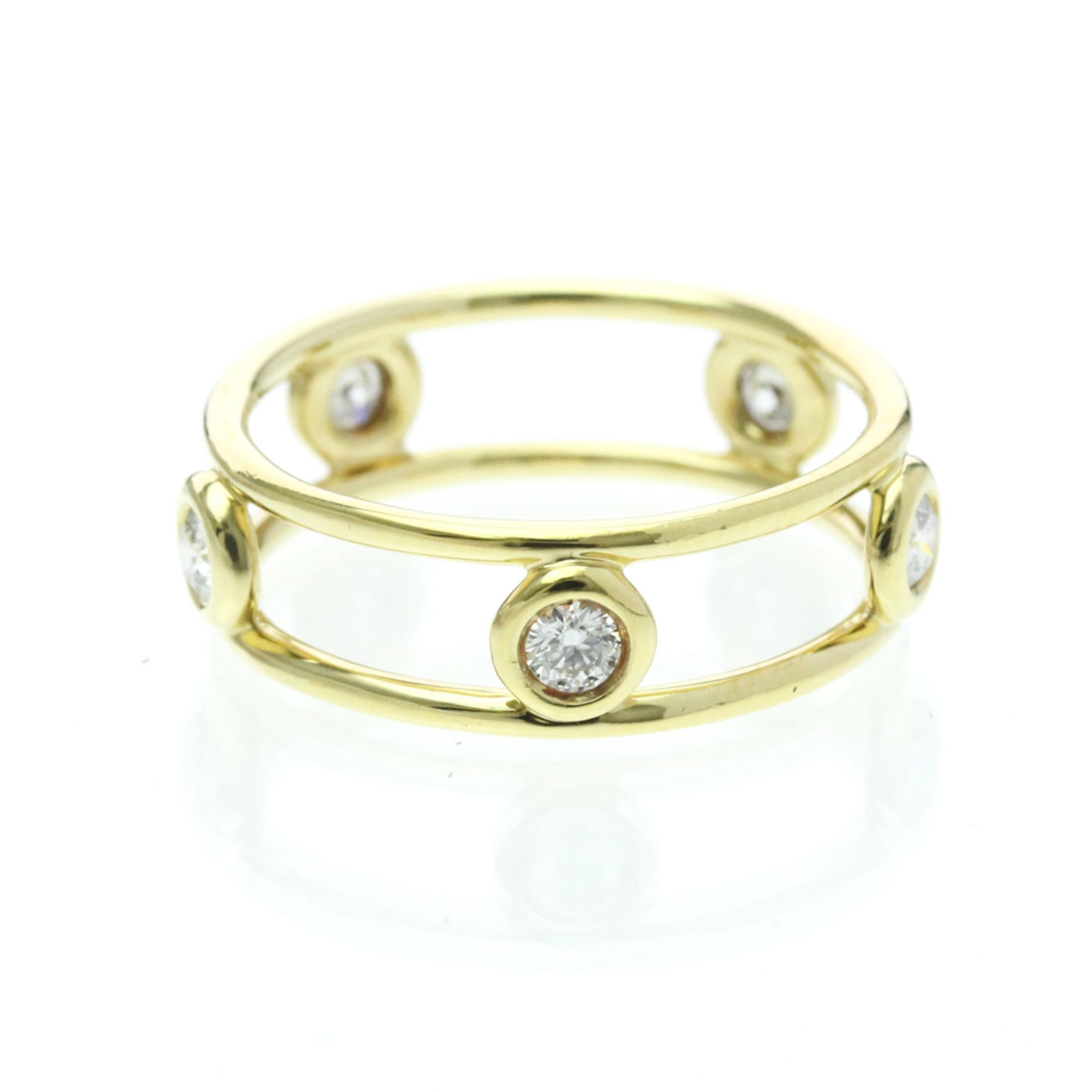 (18K) Tiffany Band Ring Yellow Gold: (18K) Tiffany Band Ring Yellow Gold This listing features (18K) Tiffany Band Ring Yellow Gold. Item specifics are provided below. Item Specifics: Brand: Tiffany Type: Band Ring Style: Fashion