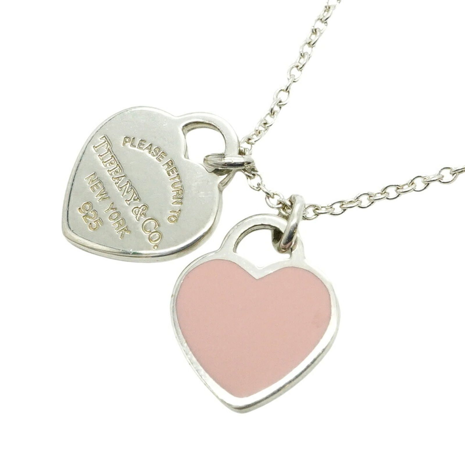 Women's - Tiffany Double Return to Heart Necklace - Silver 925 - Pink: Women's - Tiffany Double Return to Heart Necklace - Silver 925 - Pink This listing features Women's - Tiffany Double Return to Heart Necklace - Silver 925 - Pink. Item specifics are provided below. It