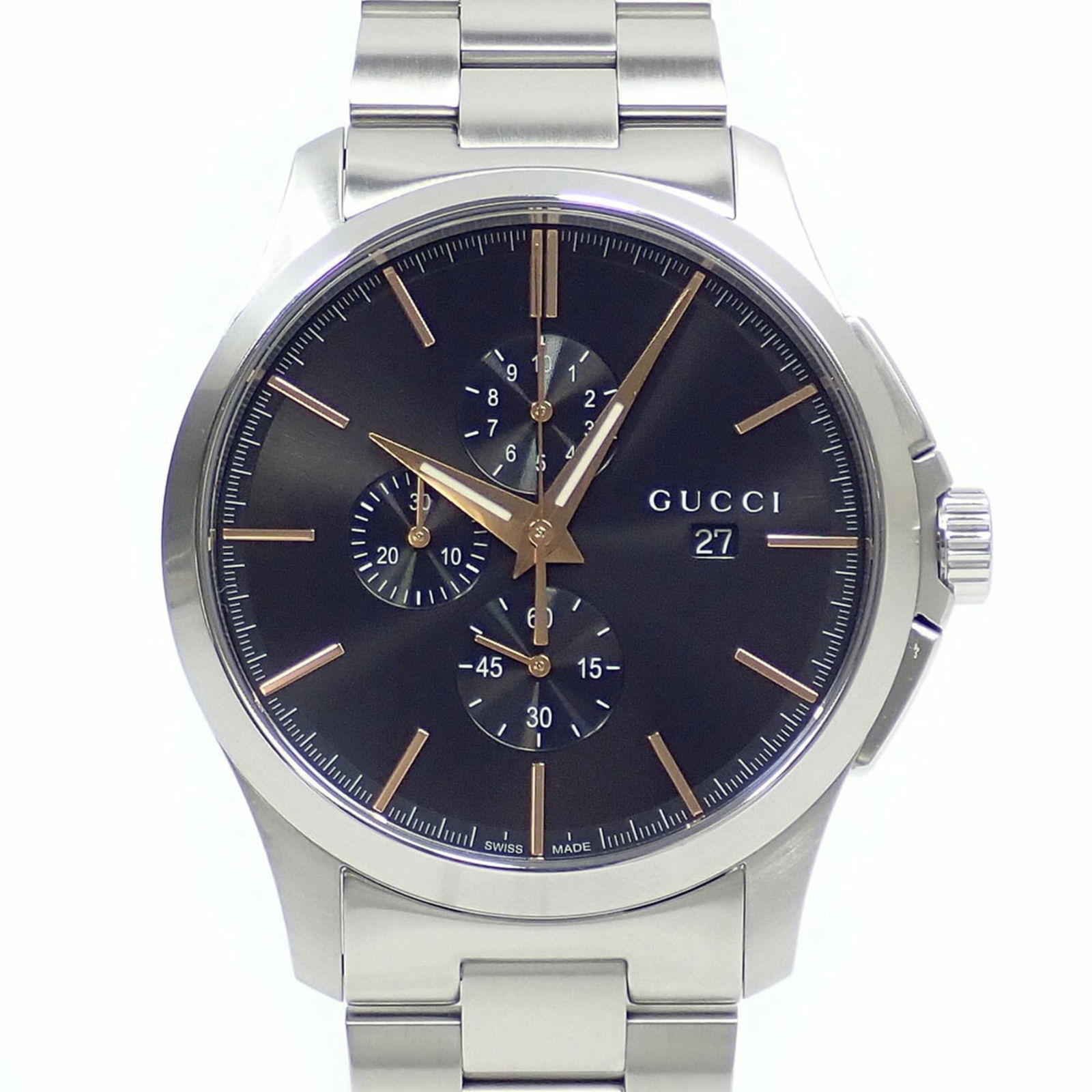 Wristwatch Gucci: Wristwatch Gucci This listing features Wristwatch Gucci. Item specifics are provided below. Item Specifics: Brand: Gucci Type: Wristwatch Gender: Men Material (Case): Stainless Steel Material