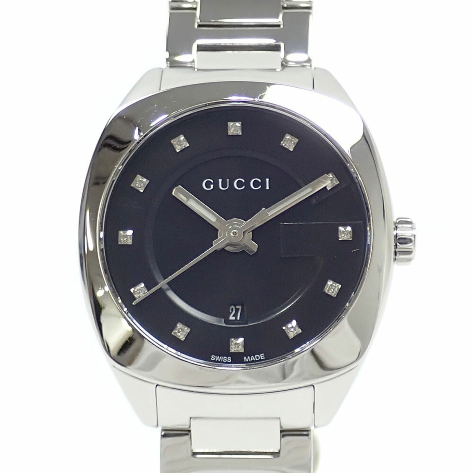 Wristwatch Gucci: Wristwatch Gucci This listing features Wristwatch Gucci. Item specifics are provided below. Item Specifics: Brand: Gucci Type: Wristwatch Gender: Women Material (Case): Stainless Steel Material (Band)
