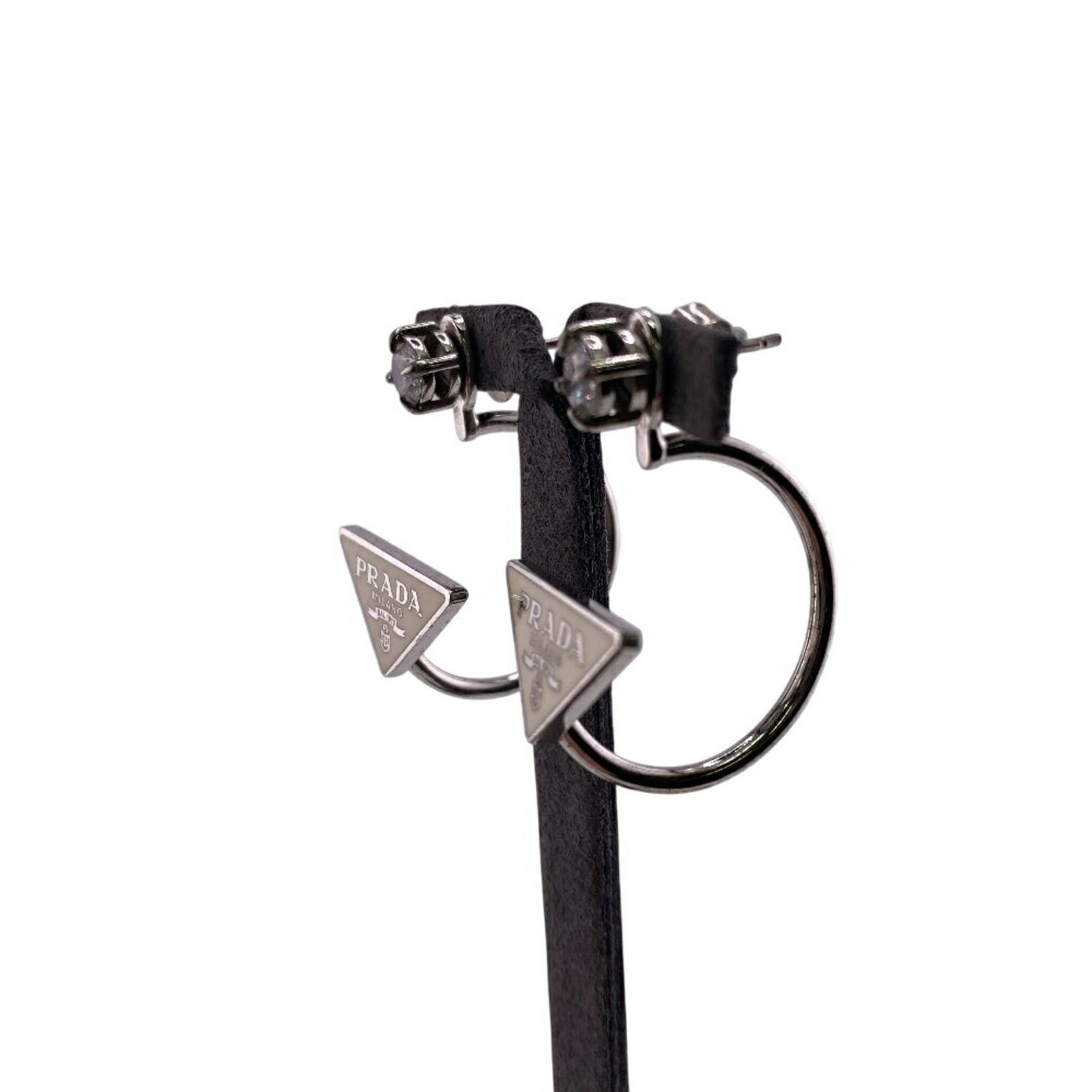 Silver Prada Stud Earrings - 5