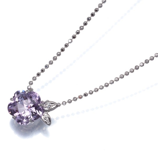 Gold Tasaki Necklace Amethyst Diamond 0.02Ct Flower 18K 750 White: Gold Tasaki Necklace Amethyst Diamond 0.02Ct Flower 18K 750 White This listing features Gold Tasaki Necklace Amethyst Diamond 0.02Ct Flower 18K 750 White. Item specifics are provided below. Item