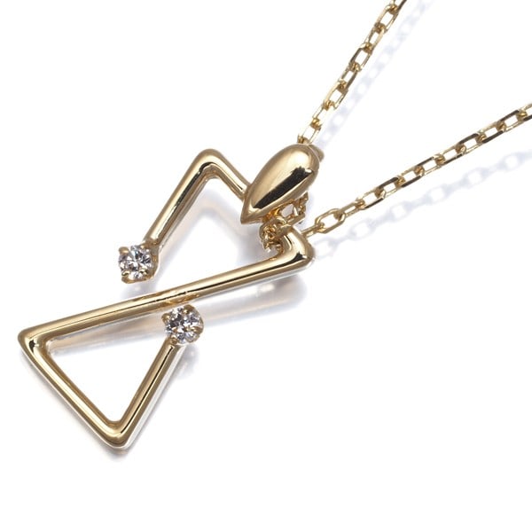 Gold Mikimoto Necklace Diamond Hourglass 18K 750 Yellow (1 of 4)