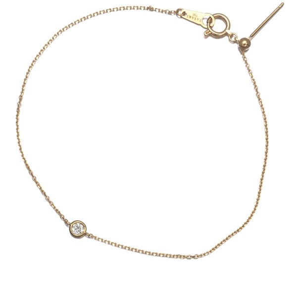 Gold Tasaki Bracelet Diamond 0.09Ct Solitaire Bezel 18K 750 Yellow (1 of 4)