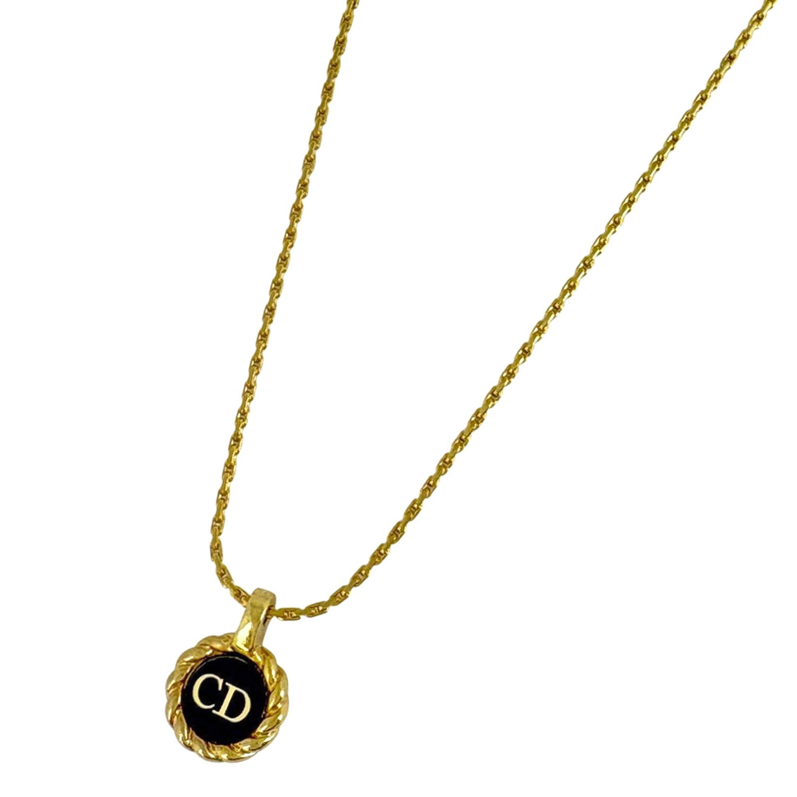Women's - Christian Dior CD Necklace - GP Gold (1 of 4)