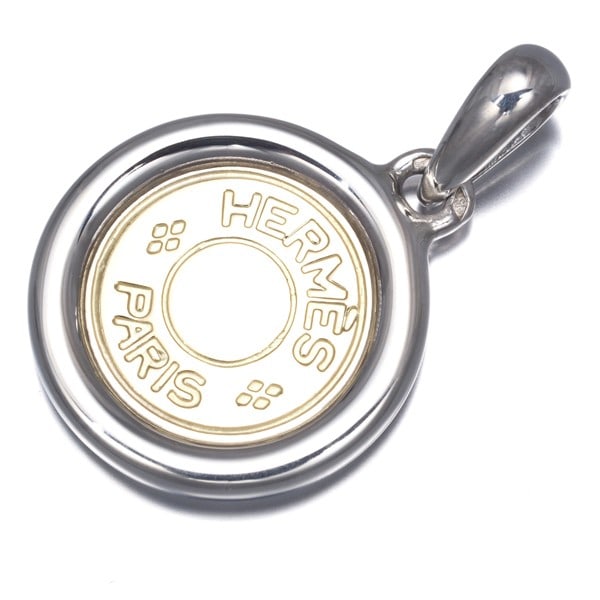 925 Hermes Pendant Clou De Selle Clou De Selle 18K Yg/ Silver: 925 Hermes Pendant Clou De Selle Clou De Selle 18K Yg/ Silver This listing features 925 Hermes Pendant Clou De Selle Clou De Selle 18K Yg/ Silver. Item specifics are provided below. Item Specifics: