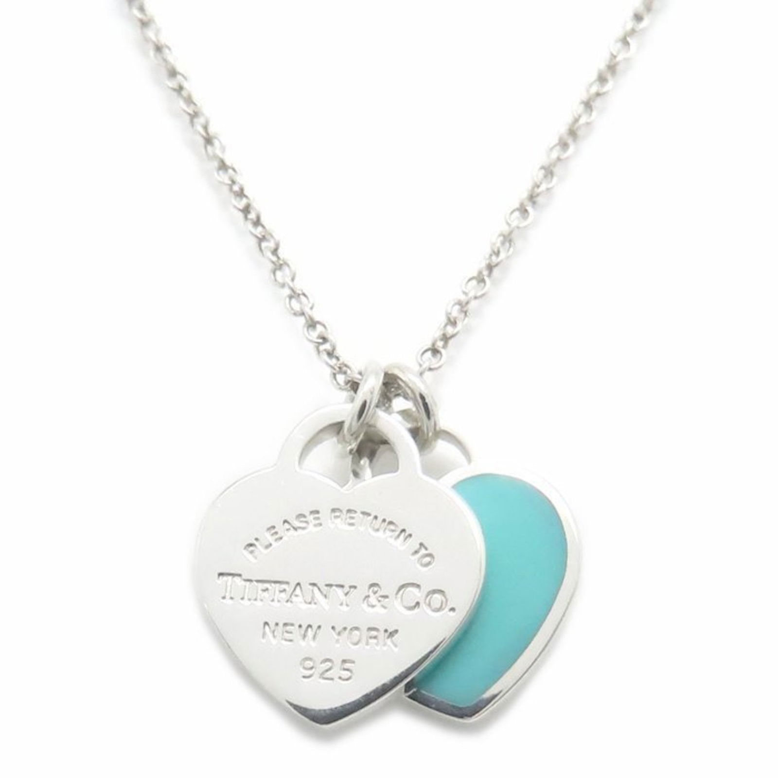 294893 - TIFFANY & Co. Return to Tiffany Double Heart Tag Necklace in Blue SV925 for Women (1 of 8)