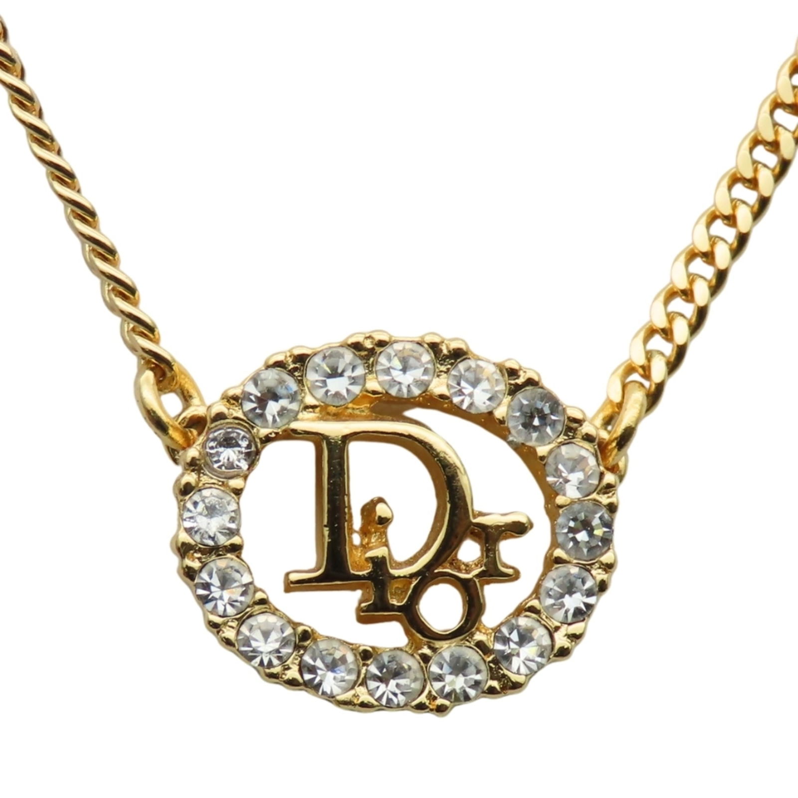 women. Christian Dior CD logo necklace with metal rhinestones in gold GP plating for: women. Christian Dior CD logo necklace with metal rhinestones in gold GP plating for This listing features women. Christian Dior CD logo necklace with metal rhinestones in gold GP plating for. Item sp