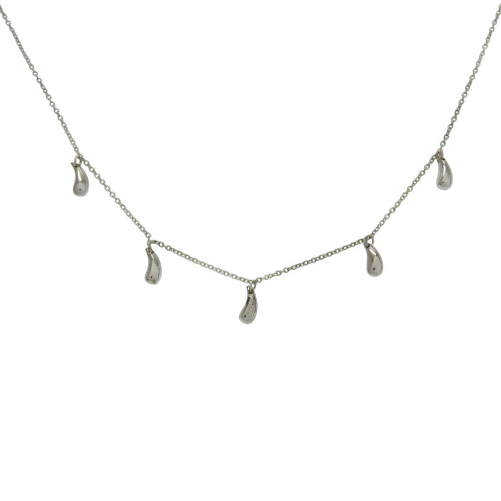 1044 - Excellent condition Tiffany & Co. Elsa Peretti 5-piece teardrop necklace in 925 silver: 1044 - Excellent condition Tiffany & Co. Elsa Peretti 5-piece teardrop necklace in 925 silver This listing features 1044 - Excellent condition Tiffany & Co. Elsa Peretti 5-piece teardrop necklace in