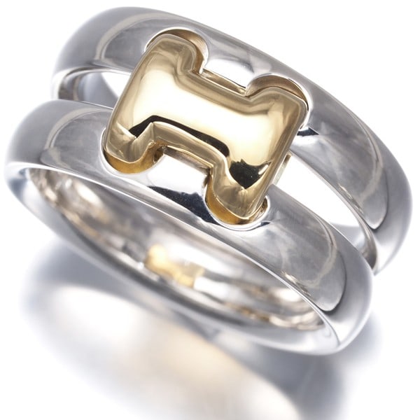 Silver Hermes Ring Olympe Eu52 18K 750 Yellow Gold/ 925 Sterling: Silver Hermes Ring Olympe Eu52 18K 750 Yellow Gold/ 925 Sterling This listing features Silver Hermes Ring Olympe Eu52 18K 750 Yellow Gold/ 925 Sterling. Item specifics are provided below. Item