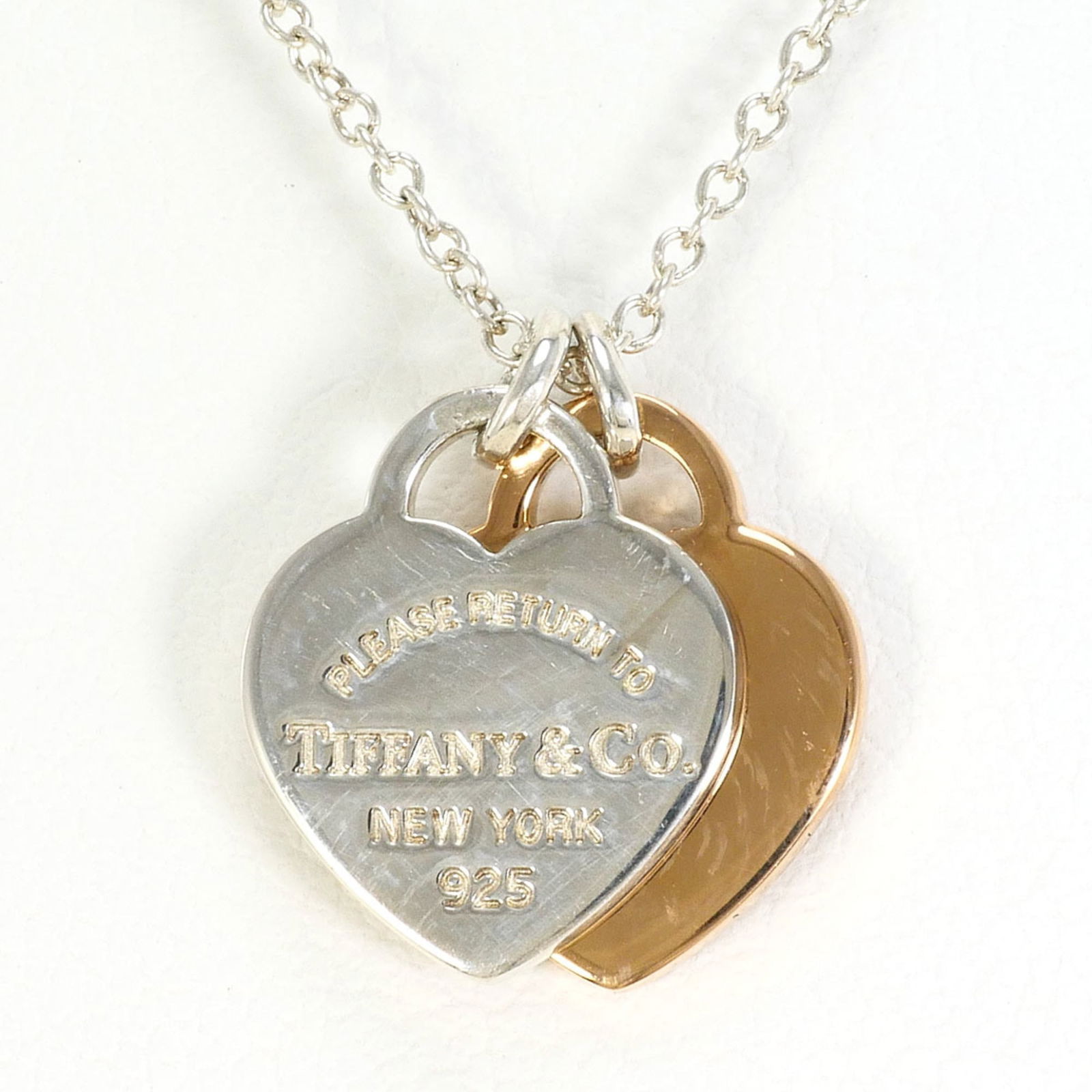 Like New - Tiffany & Co. 925 Sterling Silver 18KPG Necklace - Approx. 45cm - Total Weight: 3.4g: Like New - Tiffany & Co. 925 Sterling Silver 18KPG Necklace - Approx. 45cm - Total Weight: 3.4g This listing features Like New - Tiffany & Co. 925 Sterling Silver 18KPG Necklace - Approx. 45cm - Total