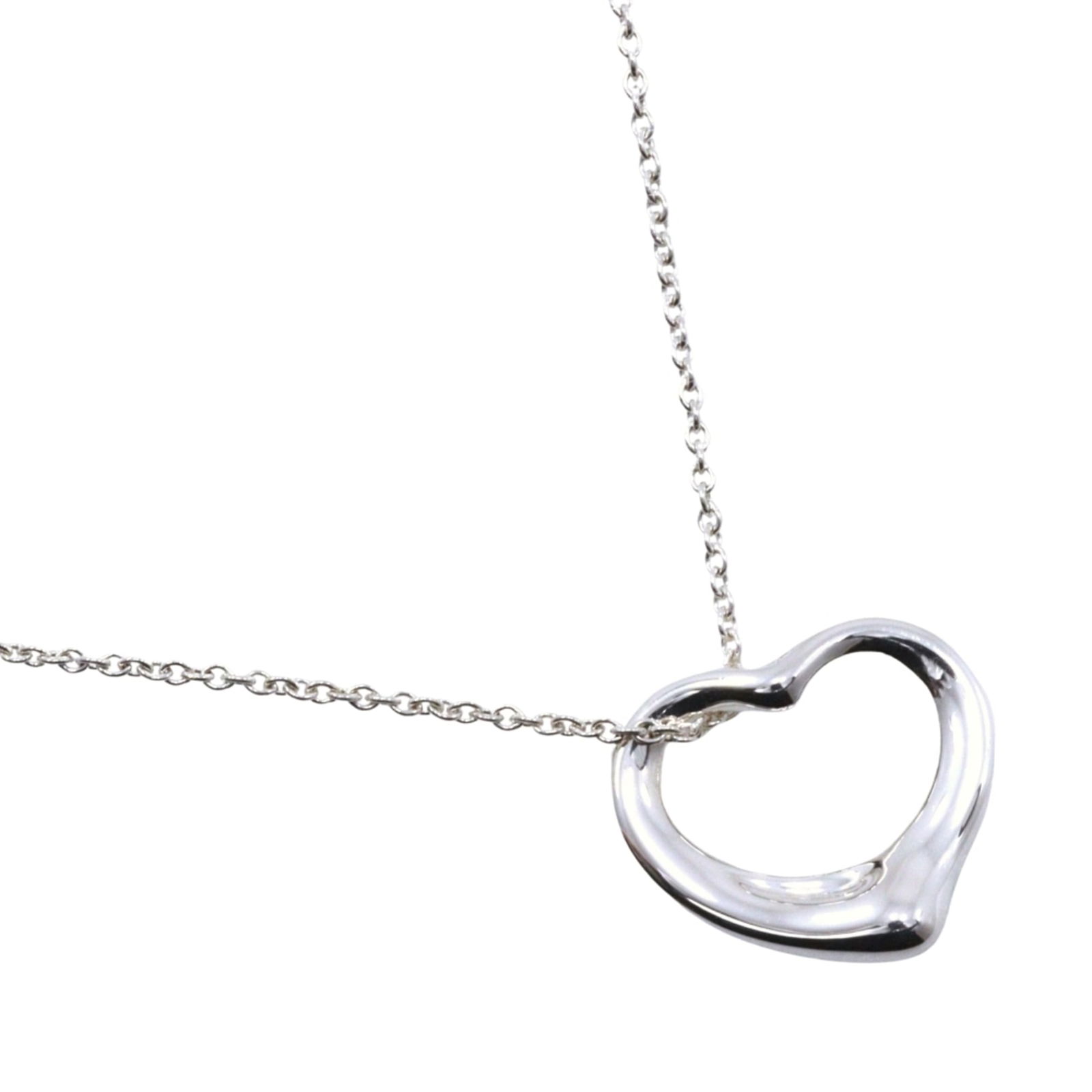 Women's - Tiffany & Co. Open Heart Necklace by Elsa Peretti - 925 Sterling Silver - Made in Spain -: Women's - Tiffany & Co. Open Heart Necklace by Elsa Peretti - 925 Sterling Silver - Made in Spain - Approximately 2.7g This listing features Women's - Tiffany & Co. Open Heart Necklace by Elsa
