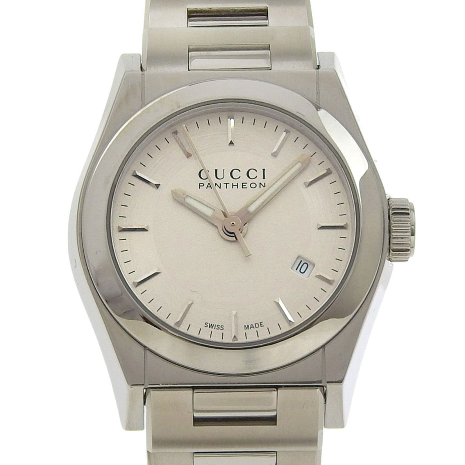 Wristwatch Gucci: Wristwatch Gucci This listing features Wristwatch Gucci. Item specifics are provided below. Item Specifics: Brand: Gucci Type: Wristwatch Gender: Women Material (Case): Stainless Steel Material (Band)