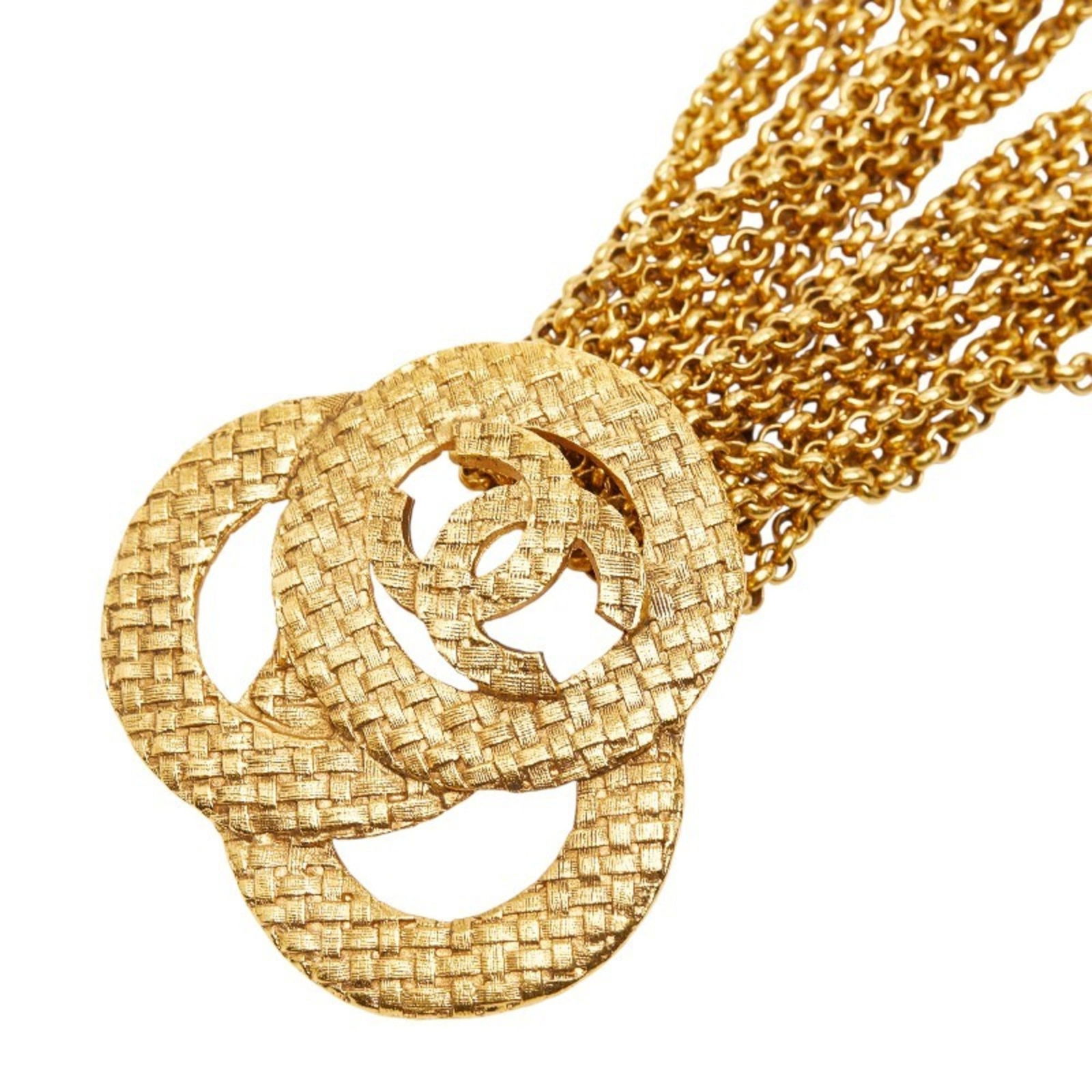 CHANEL - Vintage Chanel Coco Mark Braided Necklace - Gold Plated - Women's: CHANEL - Vintage Chanel Coco Mark Braided Necklace - Gold Plated - Women's This listing features CHANEL - Vintage Chanel Coco Mark Braided Necklace - Gold Plated - Women's. Item specifics are