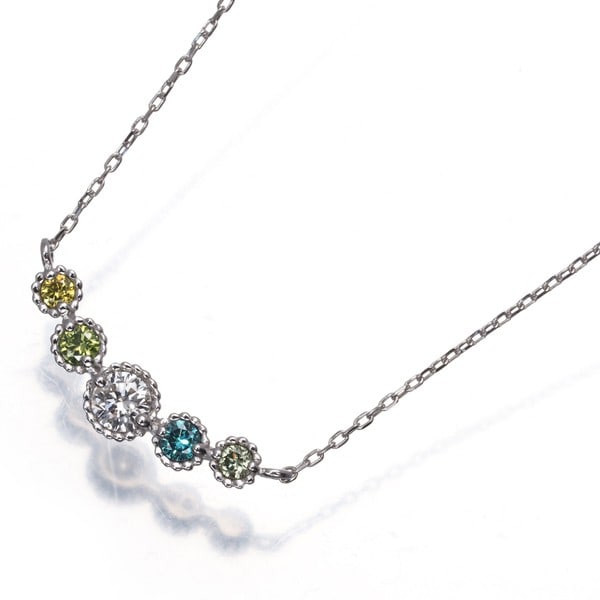 Gold Blue&Green&Yellow &Clear Diamond 0.20Ct 5P Necklace 18K 750 White: Gold Blue&Green&Yellow &Clear Diamond 0.20Ct 5P Necklace 18K 750 White This listing features Gold Blue&Green&Yellow &Clear Diamond 0.20Ct 5P Necklace 18K 750 White. Item specifics are provided below.