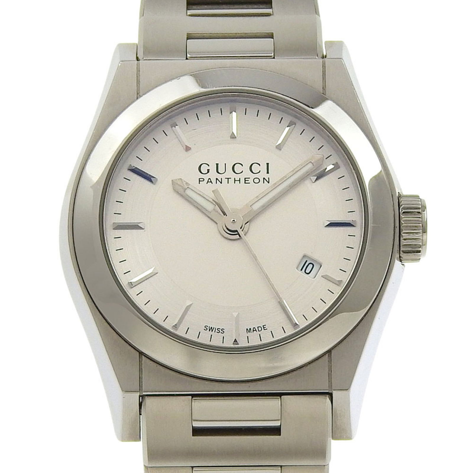 Wristwatch Gucci: Wristwatch Gucci This listing features Wristwatch Gucci. Item specifics are provided below. Item Specifics: Brand: Gucci Type: Wristwatch Gender: Women Material (Case): Stainless Steel Material (Band)
