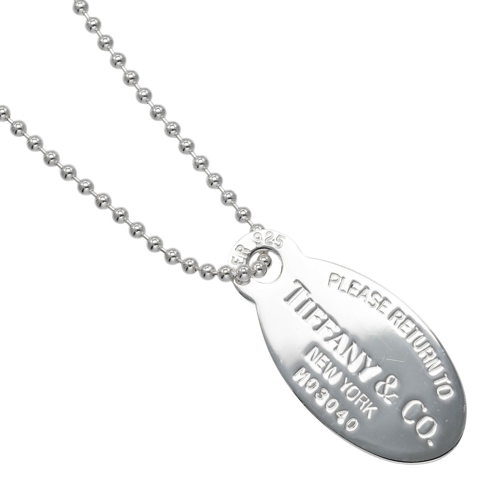 Women's Tiffany & Co. Return to Oval Tag Necklace Silver 925 Approx. 26.1g TIFFANY (1 of 8)