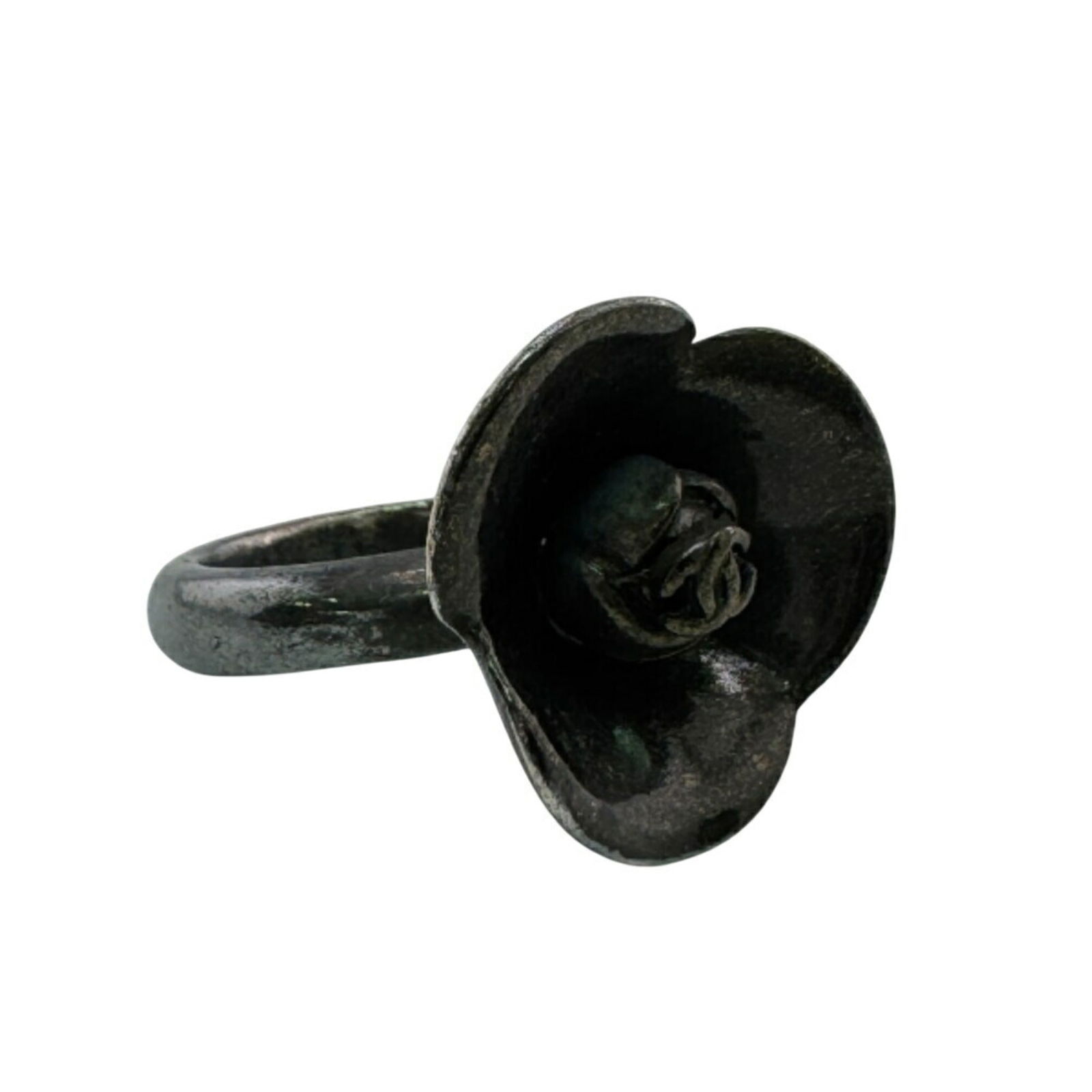 Silver Chanel Band Ring - 6