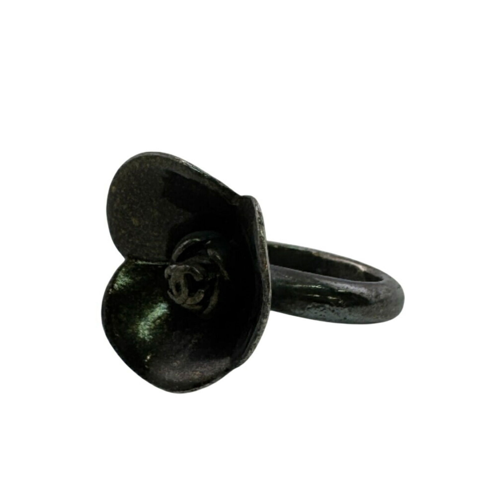 Silver Chanel Band Ring - 7