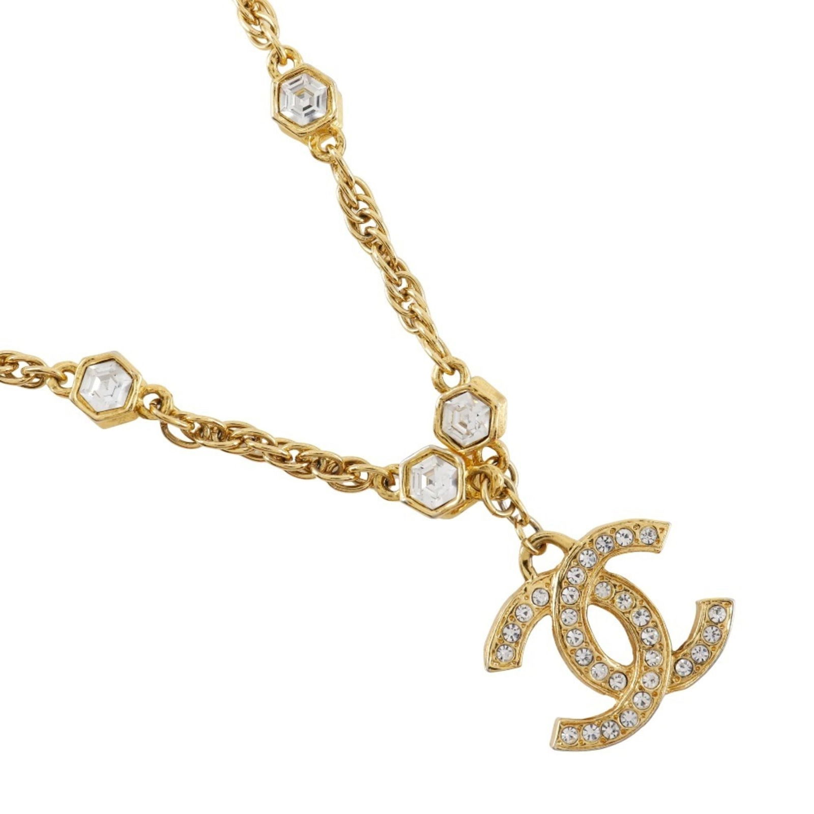 Women's CHANEL Coco Mark Necklace Vintage Gold Plated with Rhinestones Approx. 37g COCO: Women's CHANEL Coco Mark Necklace Vintage Gold Plated with Rhinestones Approx. 37g COCO This listing features Women's CHANEL Coco Mark Necklace Vintage Gold Plated with Rhinestones Approx. 37g COCO.