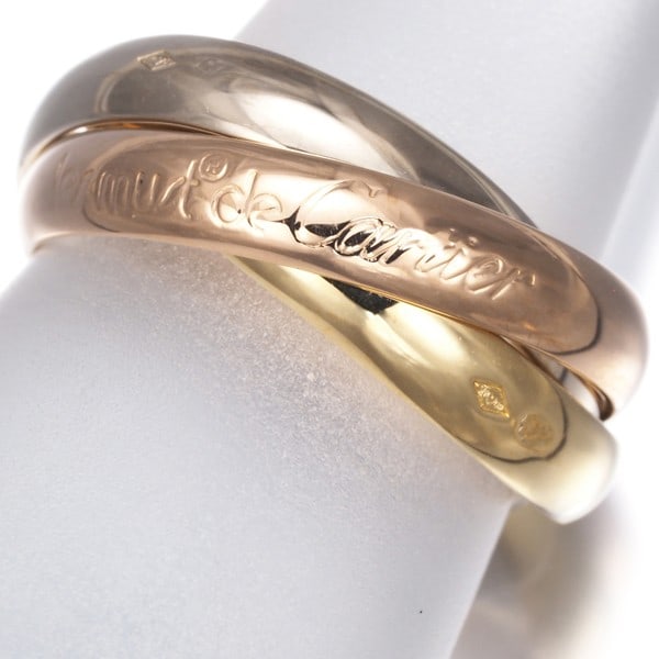 Gold Cartier Ring Trinity 3Color Classic Eu50 18K 750 Yellow White Rose: Gold Cartier Ring Trinity 3Color Classic Eu50 18K 750 Yellow White Rose This listing features Gold Cartier Ring Trinity 3Color Classic Eu50 18K 750 Yellow White Rose. Item specifics are provided