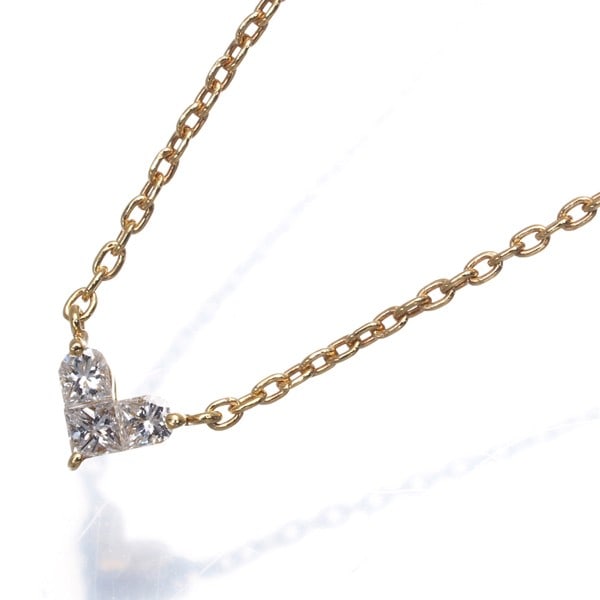 Gold Star Jewelry Necklace Diamond 0.10Ct Mysterious Heart 18K 750 Yellow (1 of 4)