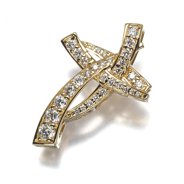Yg Gem Castle Yukizaki Pendant Diamond 0.50Ct Le Petite Main Cross 18K (1 of 6)