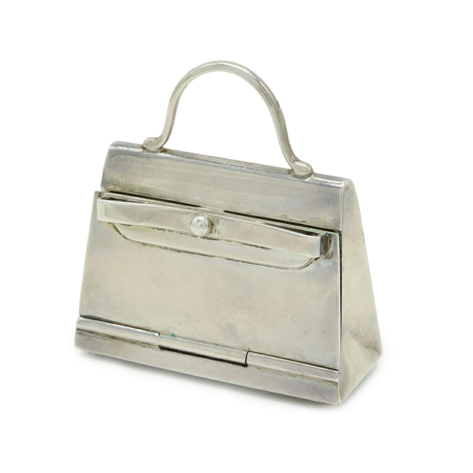 925 Sterling Silver - HERMES Herms Pill Case Pendant Top with Kelly Bag Motif: 925 Sterling Silver - HERMES Herms Pill Case Pendant Top with Kelly Bag Motif This listing features 925 Sterling Silver - HERMES Herms Pill Case Pendant Top with Kelly Bag Motif. Item specifics are
