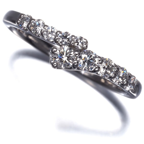 Platinum Star Jewelry Ring Diamond 0.38Ct 10P Us5.75-6 950 (1 of 5)