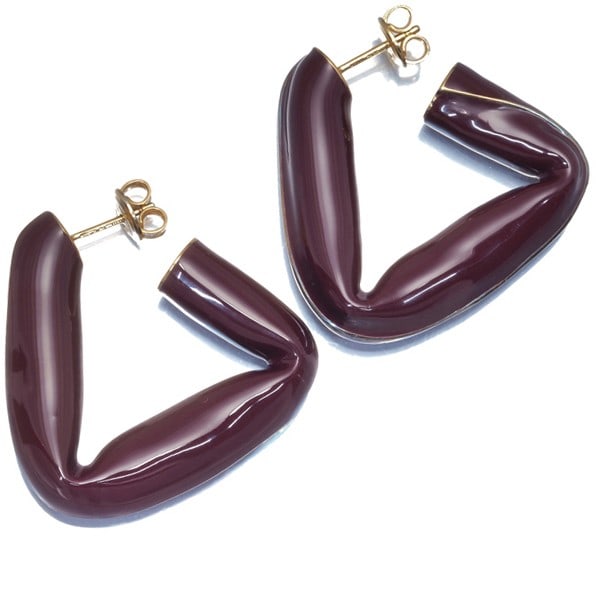 Enamel Bottega Veneta Earrings Triangle Hoop 925 Sterling Silver/: Enamel Bottega Veneta Earrings Triangle Hoop 925 Sterling Silver/ This listing features Enamel Bottega Veneta Earrings Triangle Hoop 925 Sterling Silver/. Item specifics are provided below. Item