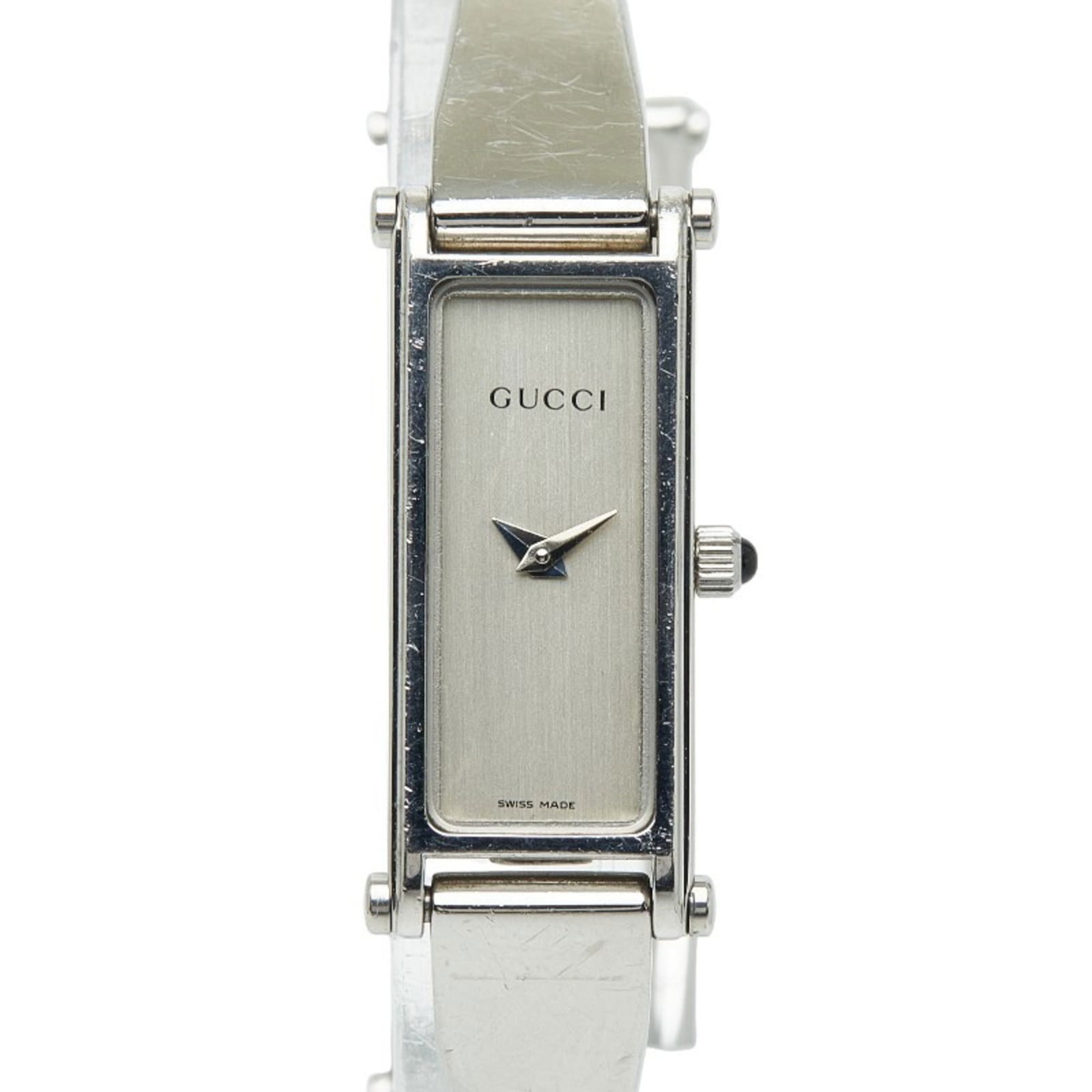 Wristwatch Gucci: Wristwatch Gucci This listing features Wristwatch Gucci. Item specifics are provided below. Item Specifics: Brand: Gucci Type: Wristwatch Gender: Women Material (Case): Stainless Steel Material (Band)