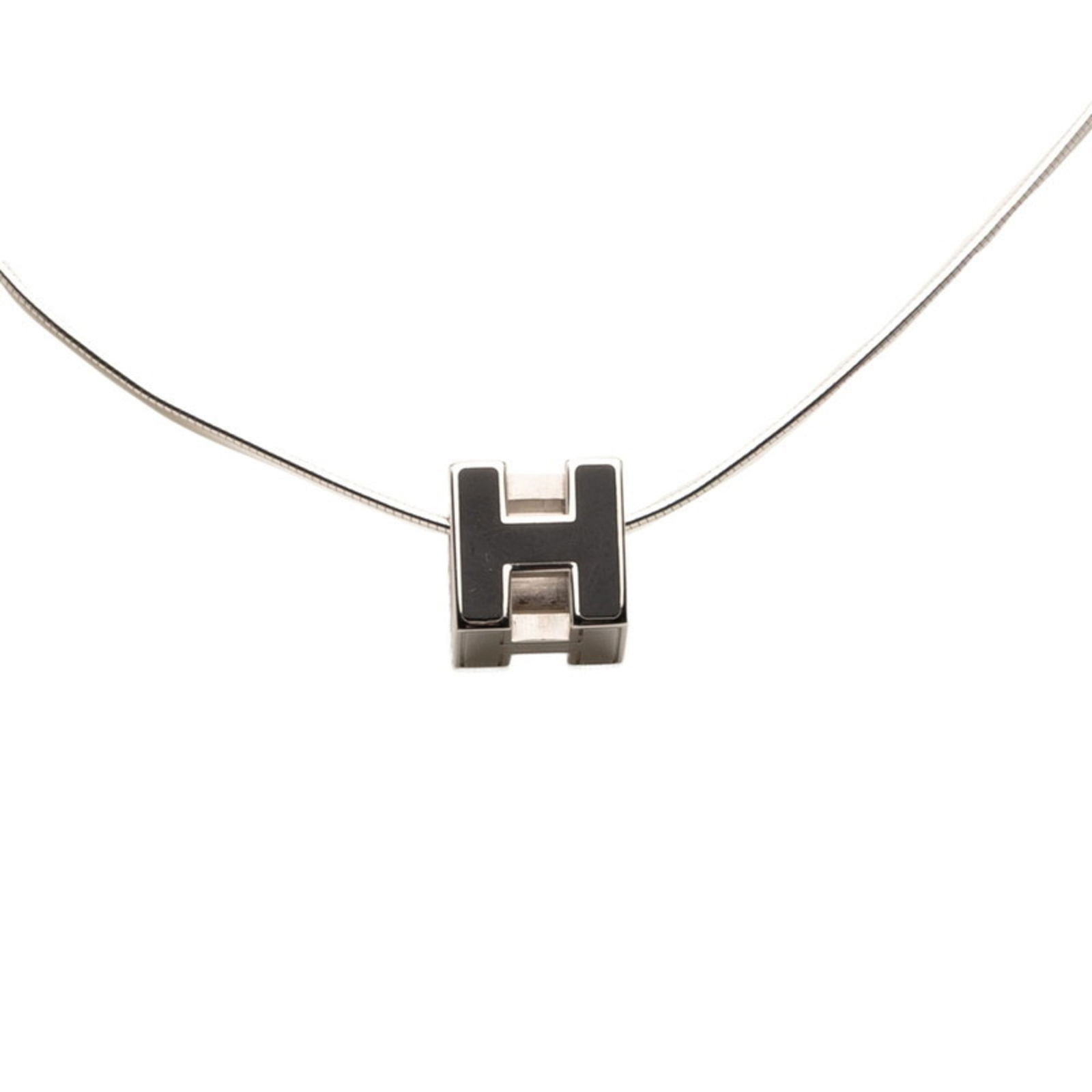 Women Hermes Herms Cage de H H-Cube Pendant Necklace in Silver and Black Metal for: Women Hermes Herms Cage de H H-Cube Pendant Necklace in Silver and Black Metal for This listing features Women Hermes Herms Cage de H H-Cube Pendant Necklace in Silver and Black Metal for. Item