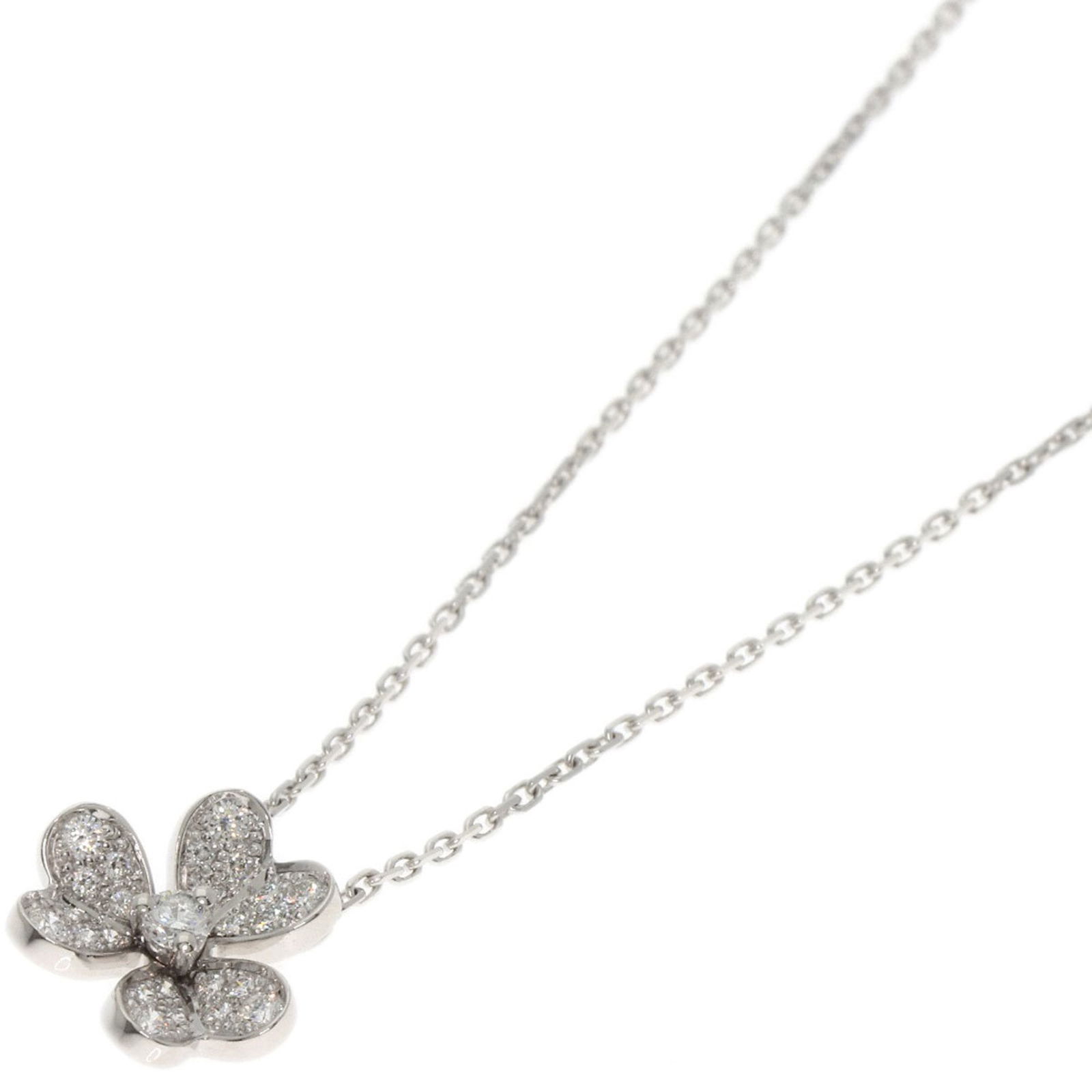Women Van Cleef & Arpels Frivole Mini Diamond Necklace in 18K White Gold for (1 of 6)