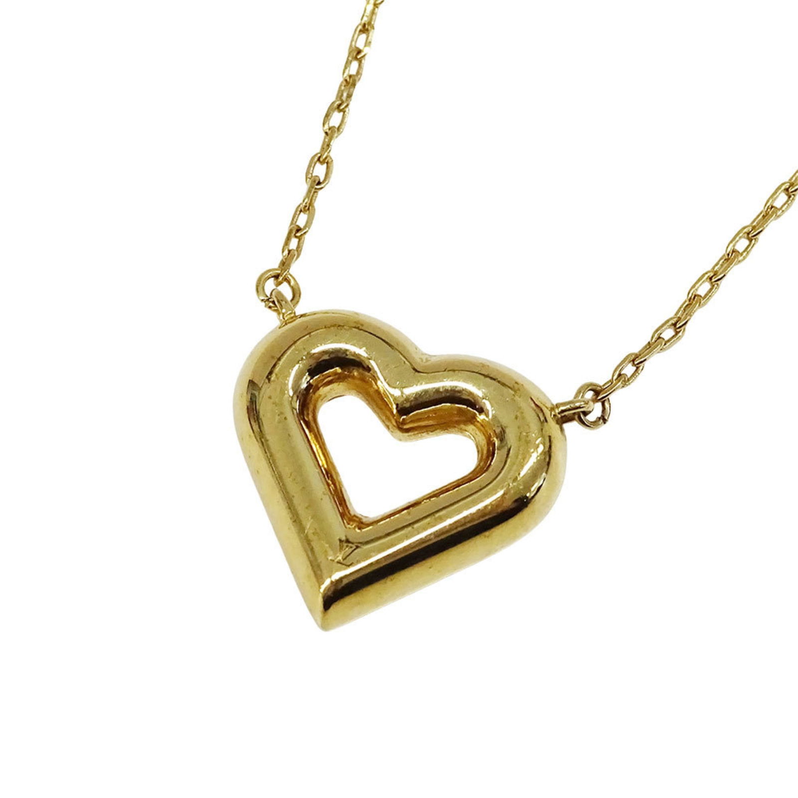 Included Louis Vuitton LOUIS VUITTON Necklace Women's Brand LV&V Heart Gold M61136 Accessory (1 of 10)