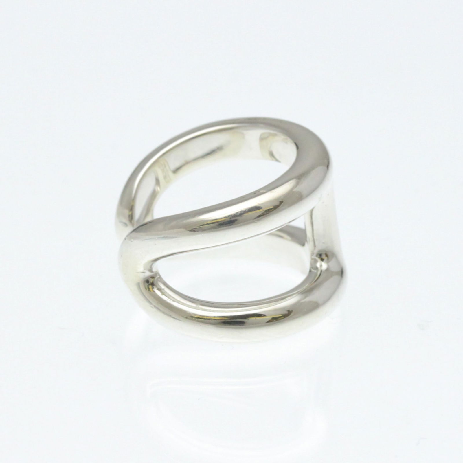Silver Hermes Band Ring - 4