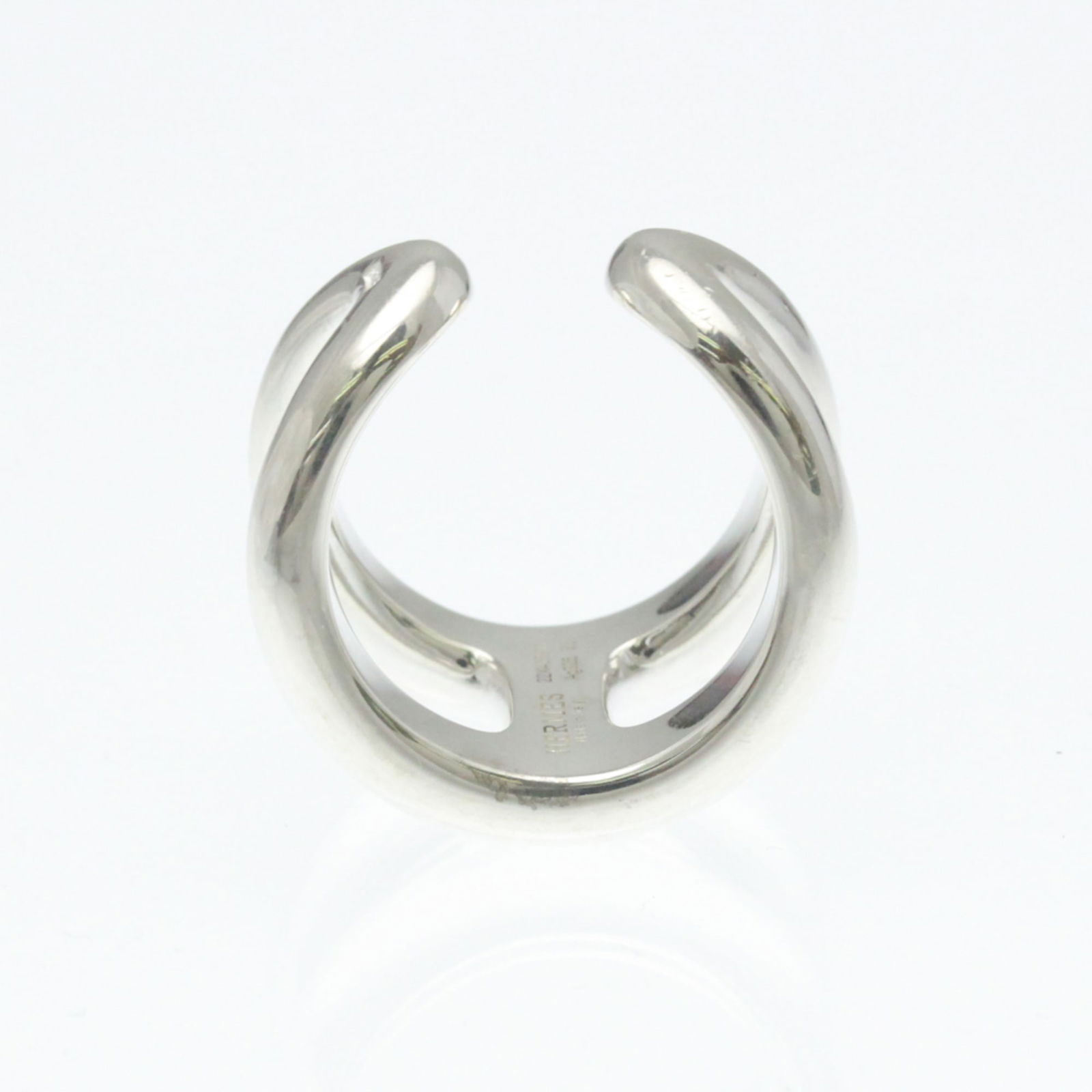 Silver Hermes Band Ring - 8