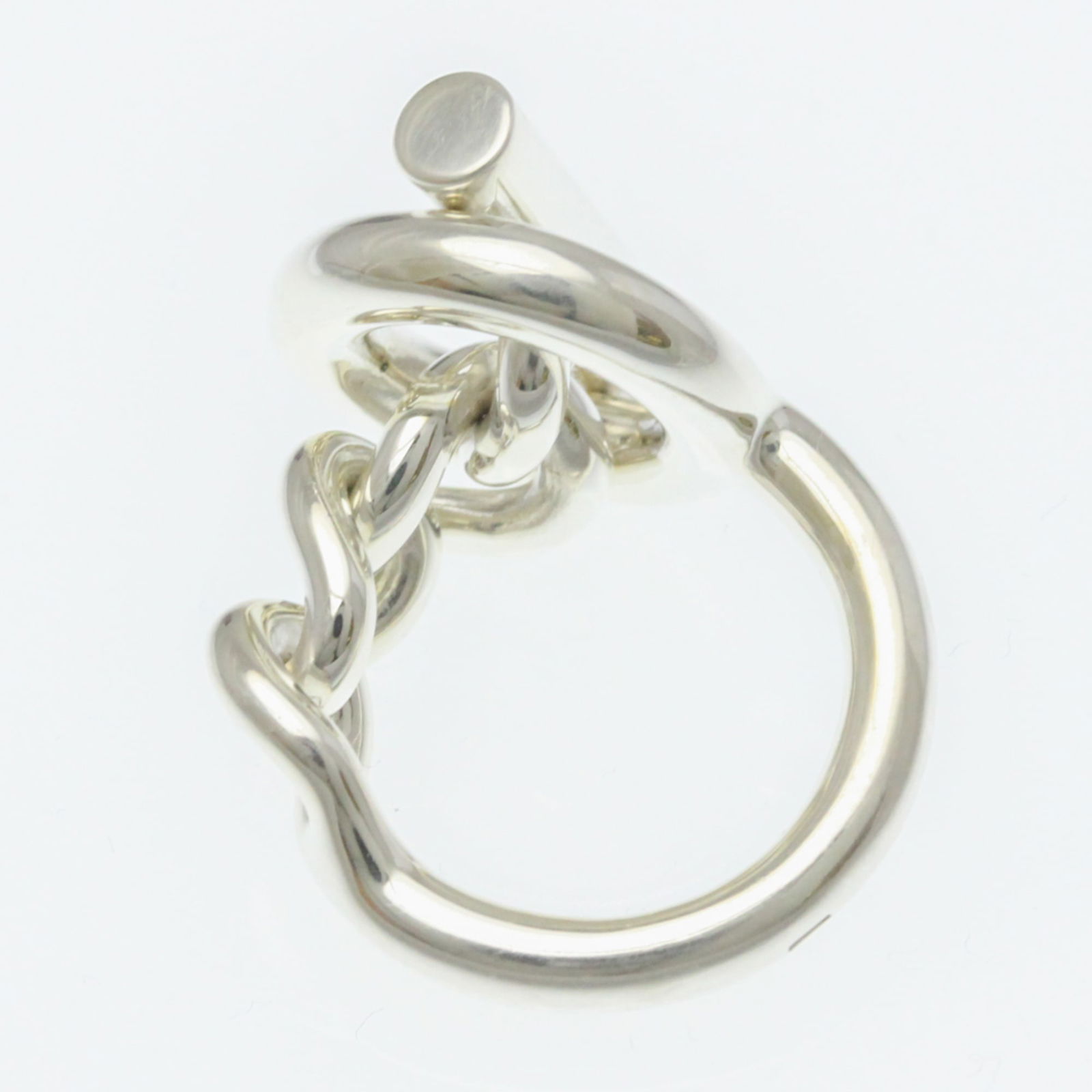 Silver Hermes Band Ring - 10