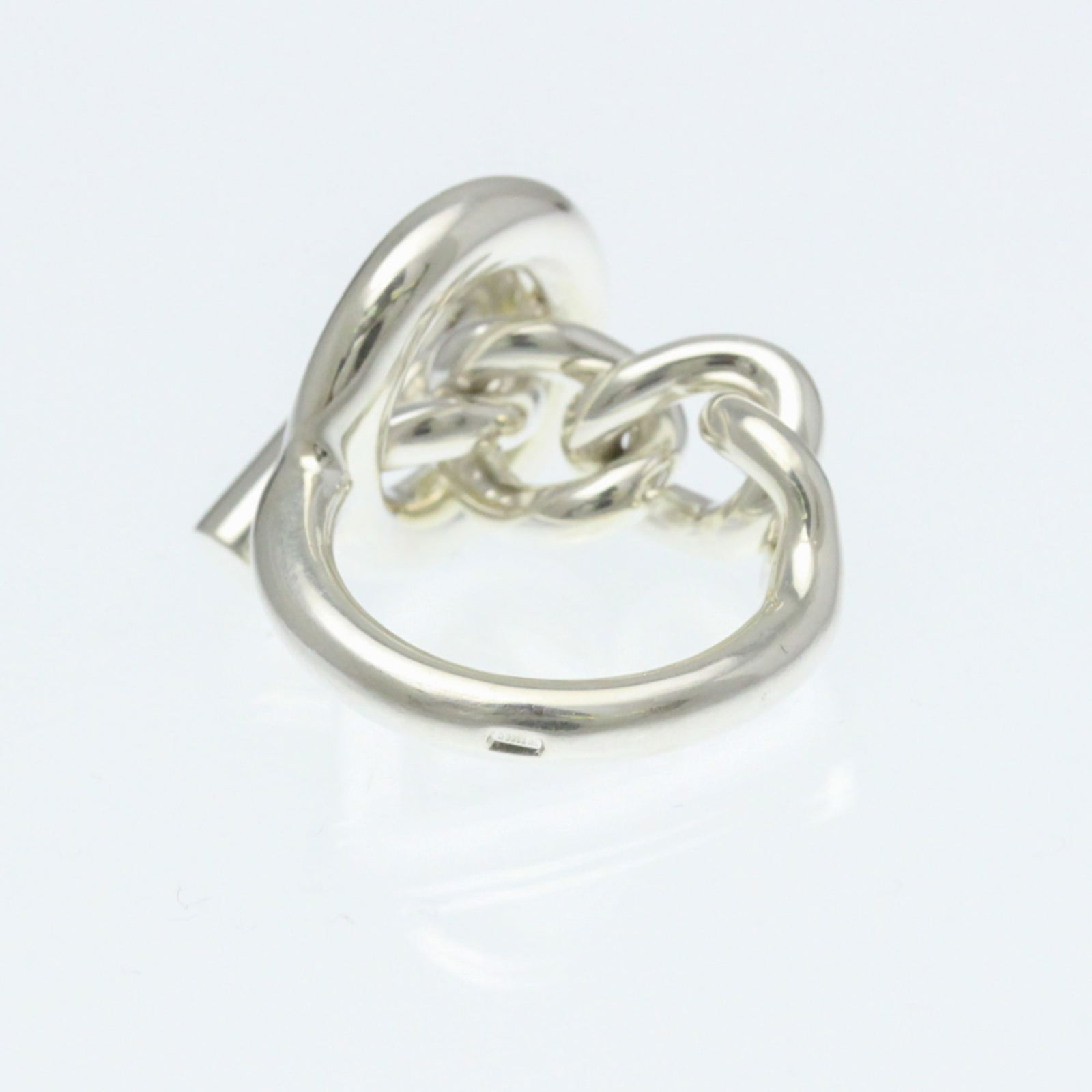 Silver Hermes Band Ring - 3