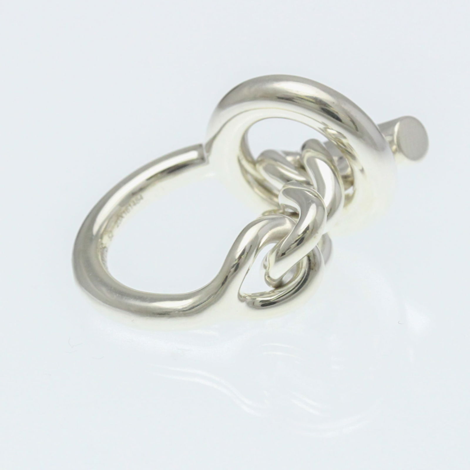 Silver Hermes Band Ring - 4
