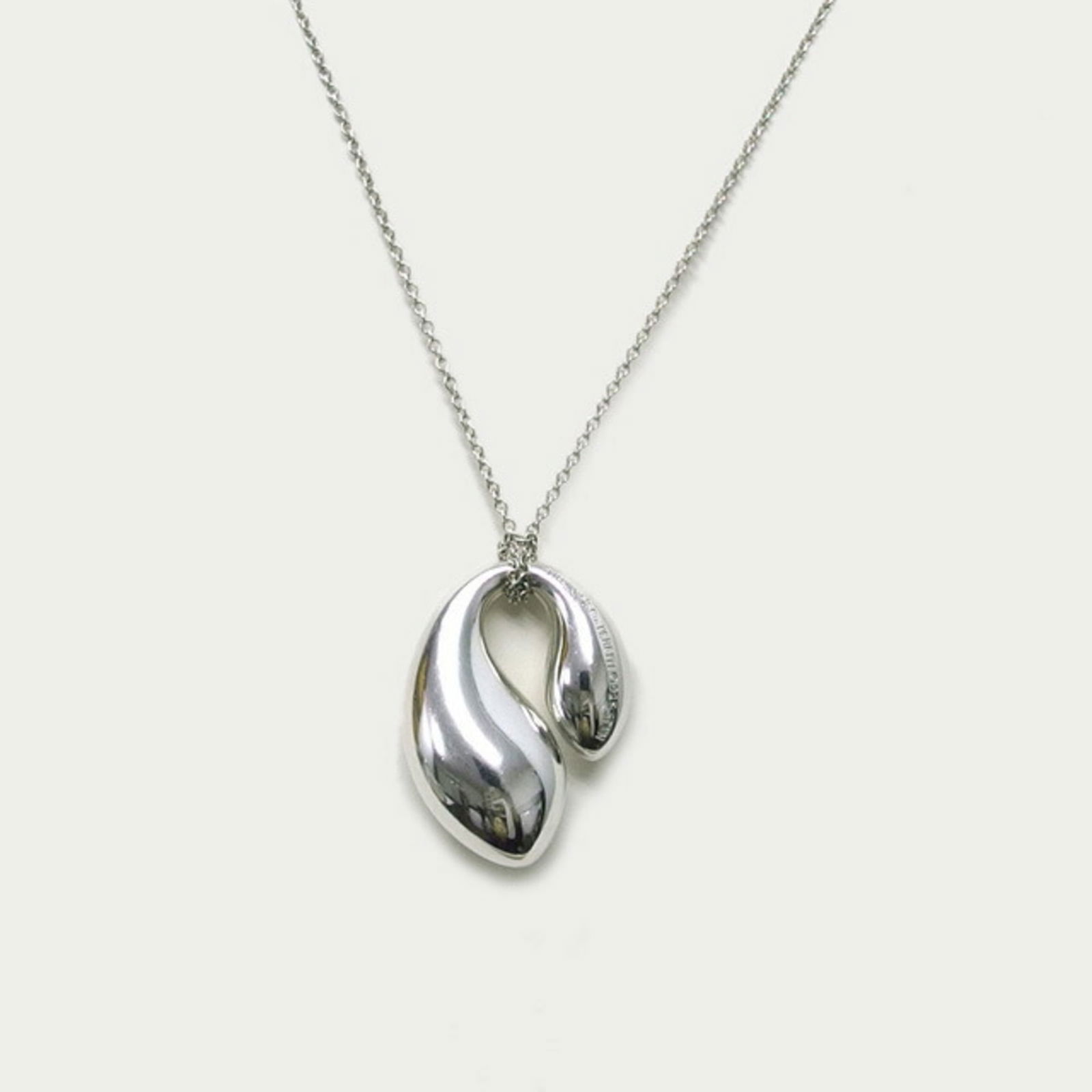 large Tiffany double teardrop chain silver necklace: large Tiffany double teardrop chain silver necklace This listing features large Tiffany double teardrop chain silver necklace. Item specifics are provided below. Item Specifics: Brand: Tiffany